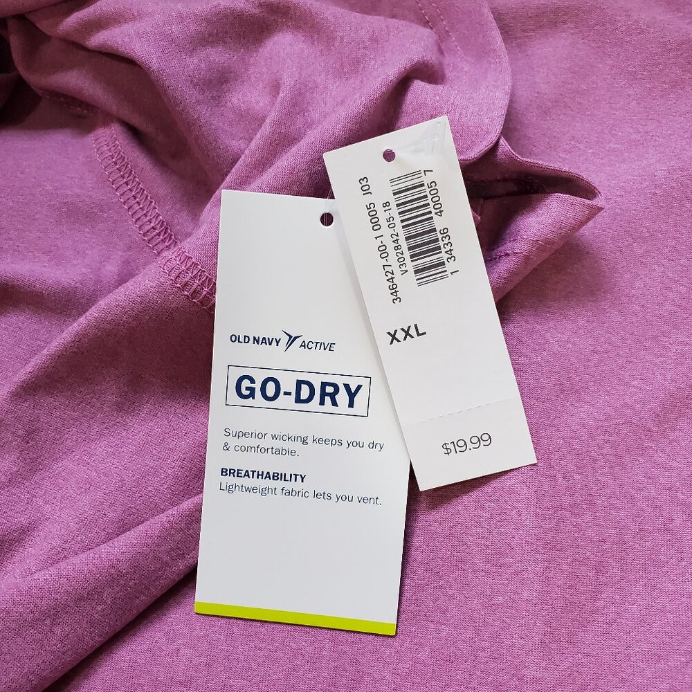 Old Navy Active Pink Go-Dry Tie-Back Short Sleeve Top XXL - Picture 2 of 5